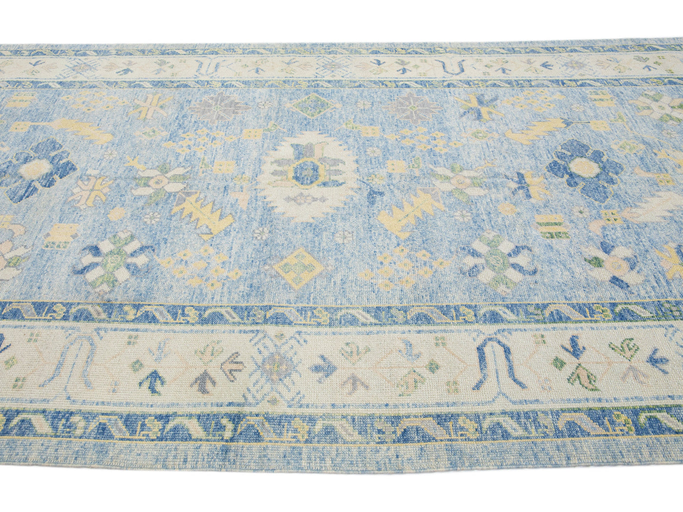 Modern Oushak Wool Runner 7 X 17