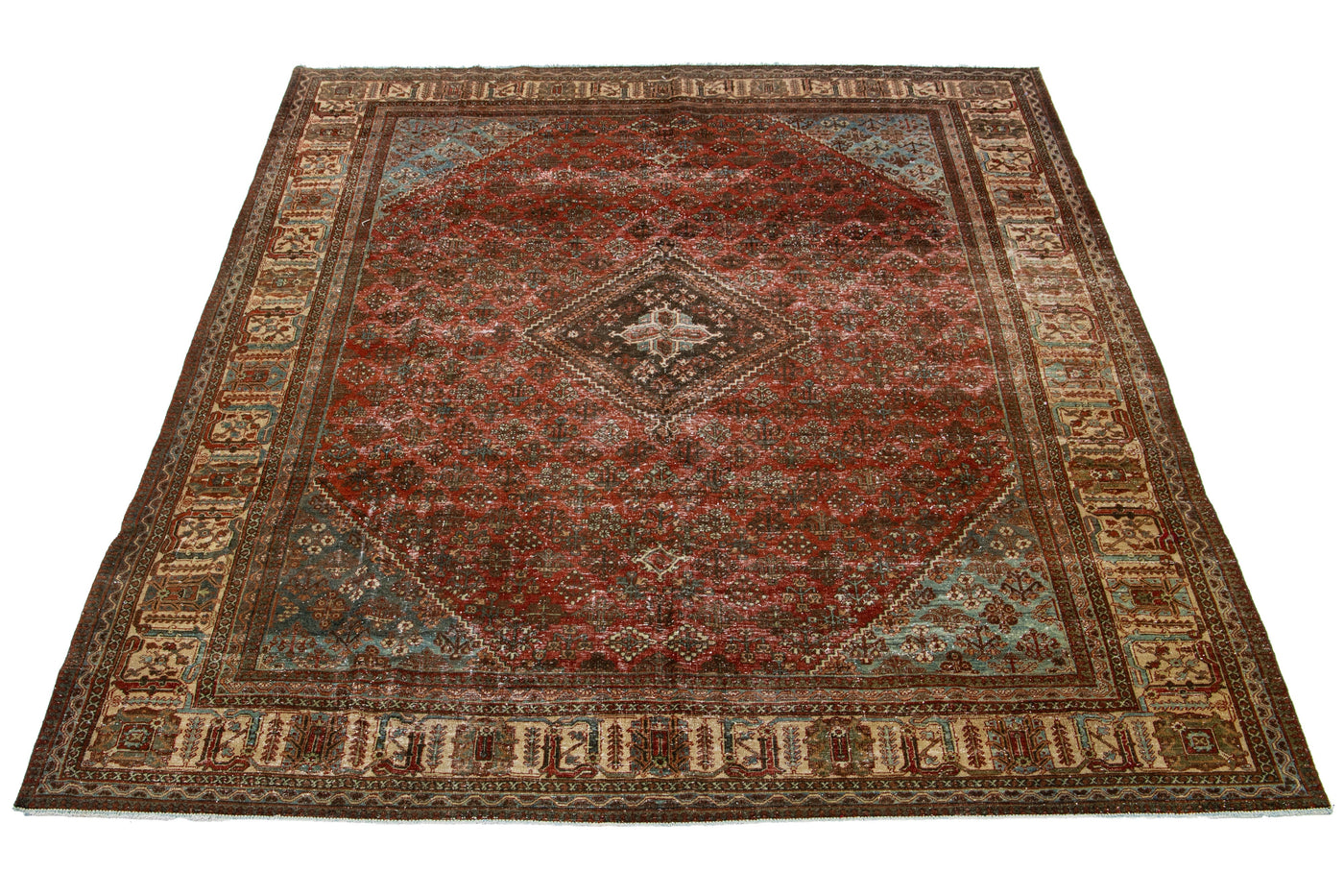 Antique Joshegan Wool Rug 10 X 13