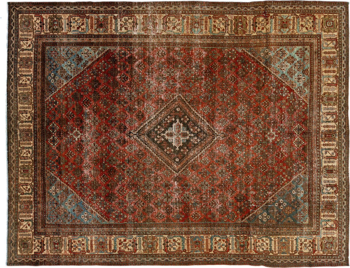 Antique Joshegan Wool Rug 10 X 13