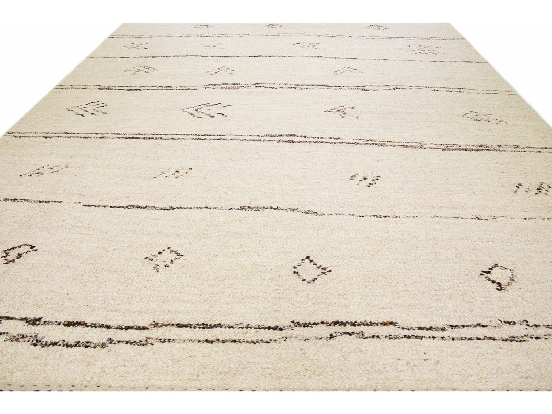 Modern Moroccan Boho Wool Rug 12 X 15