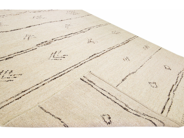 Modern Moroccan Boho Wool Rug 12 X 15