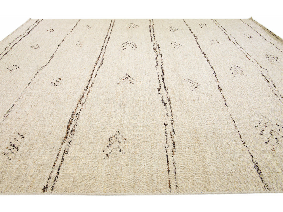 Modern Moroccan Boho Wool Rug 12 X 15