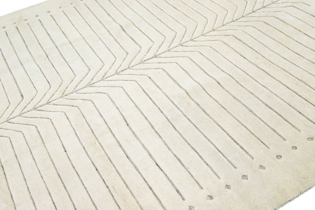 Modern Moroccan Wool Rug 8 X 10