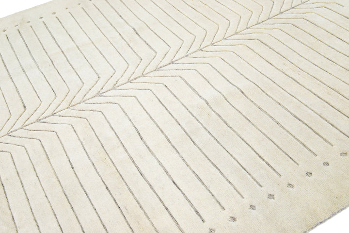 Modern Moroccan Wool Rug 8 X 10