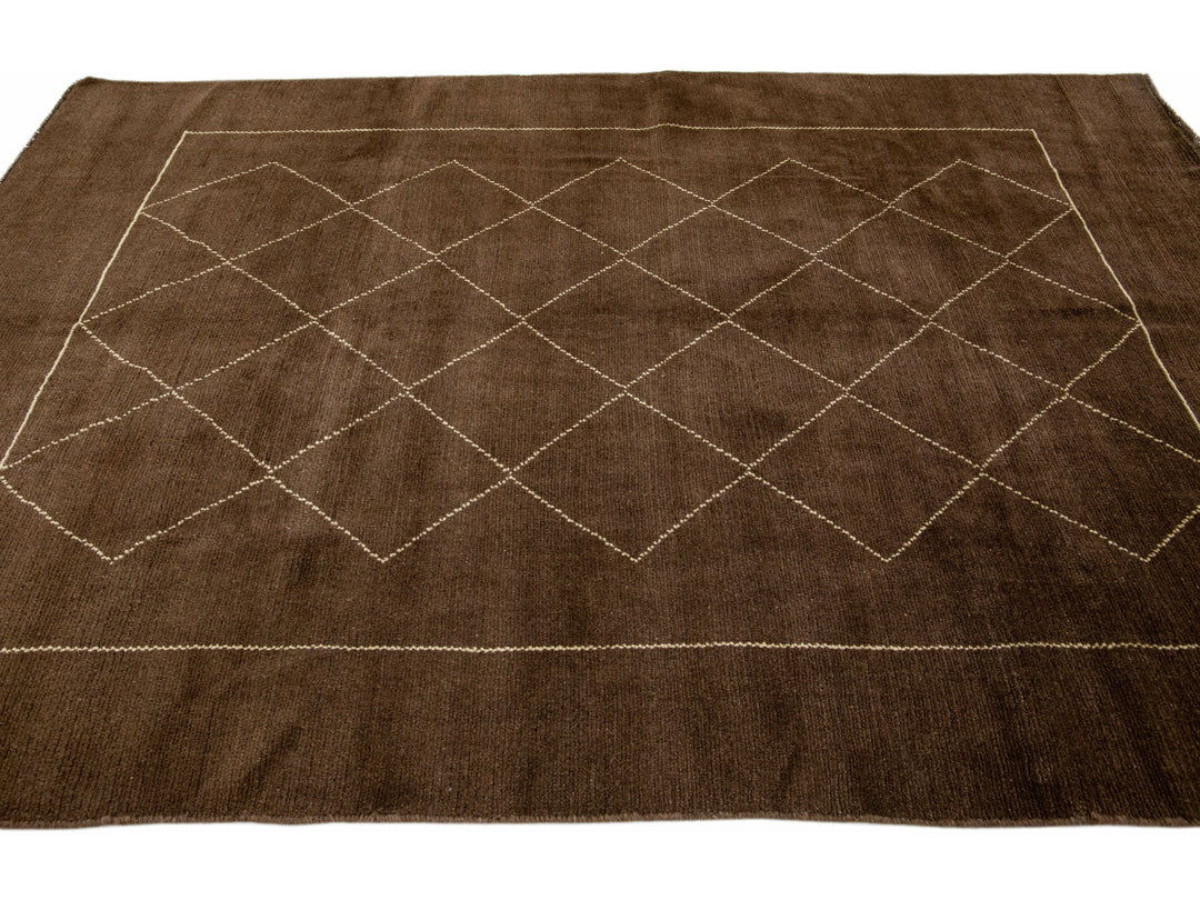 Modern Moroccan Wool Rug 7 X 9