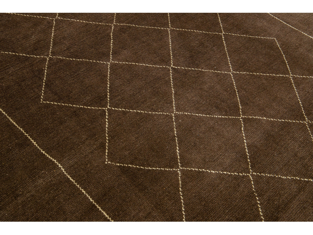 Modern Moroccan Wool Rug 7 X 9