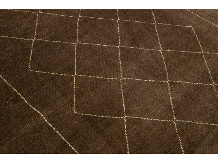 Modern Moroccan Wool Rug 7 X 9