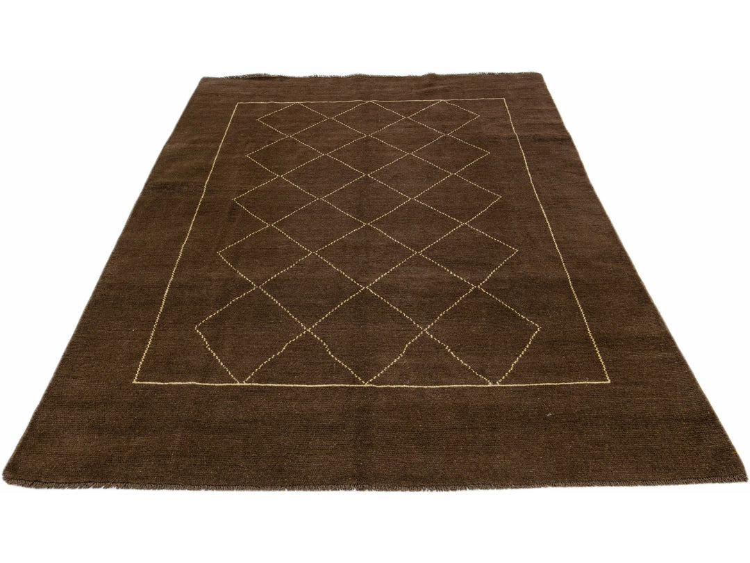 Modern Moroccan Wool Rug 7 X 9