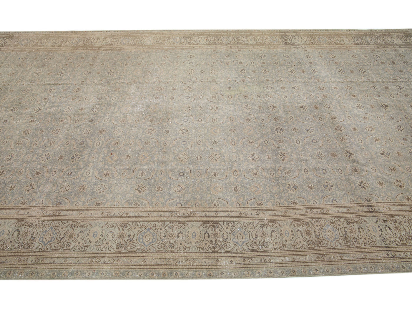Antique Agra Wool Rug 7 X 15