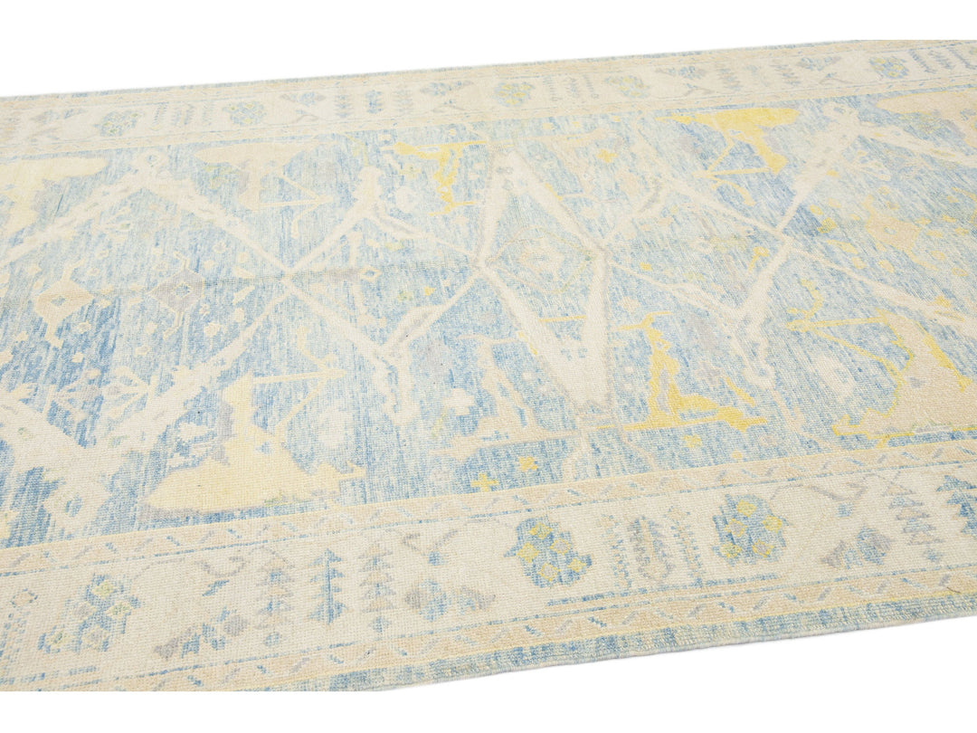 Modern Oushak Wool Runner 7 X 16