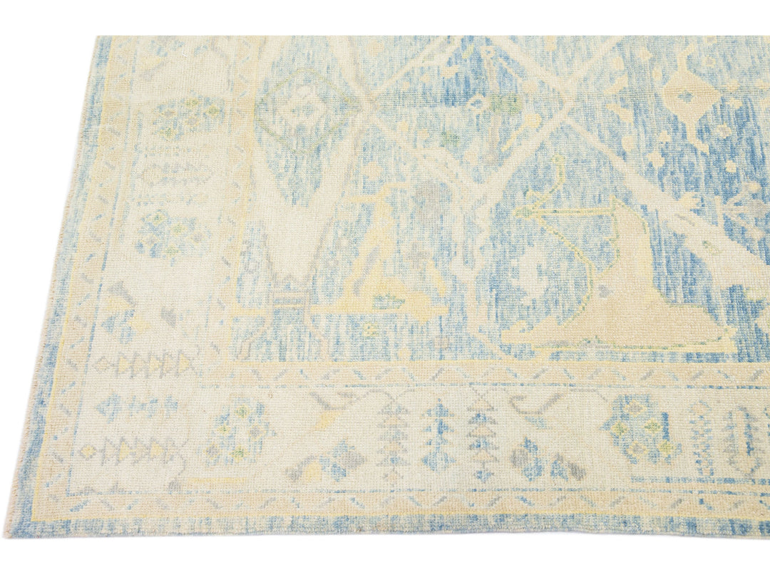Modern Oushak Wool Runner 7 X 16