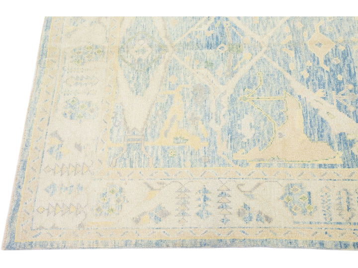Modern Oushak Wool Runner 7 X 16