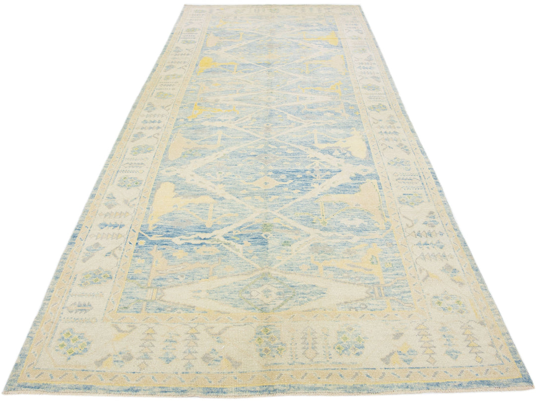 Modern Oushak Wool Runner 7 X 16