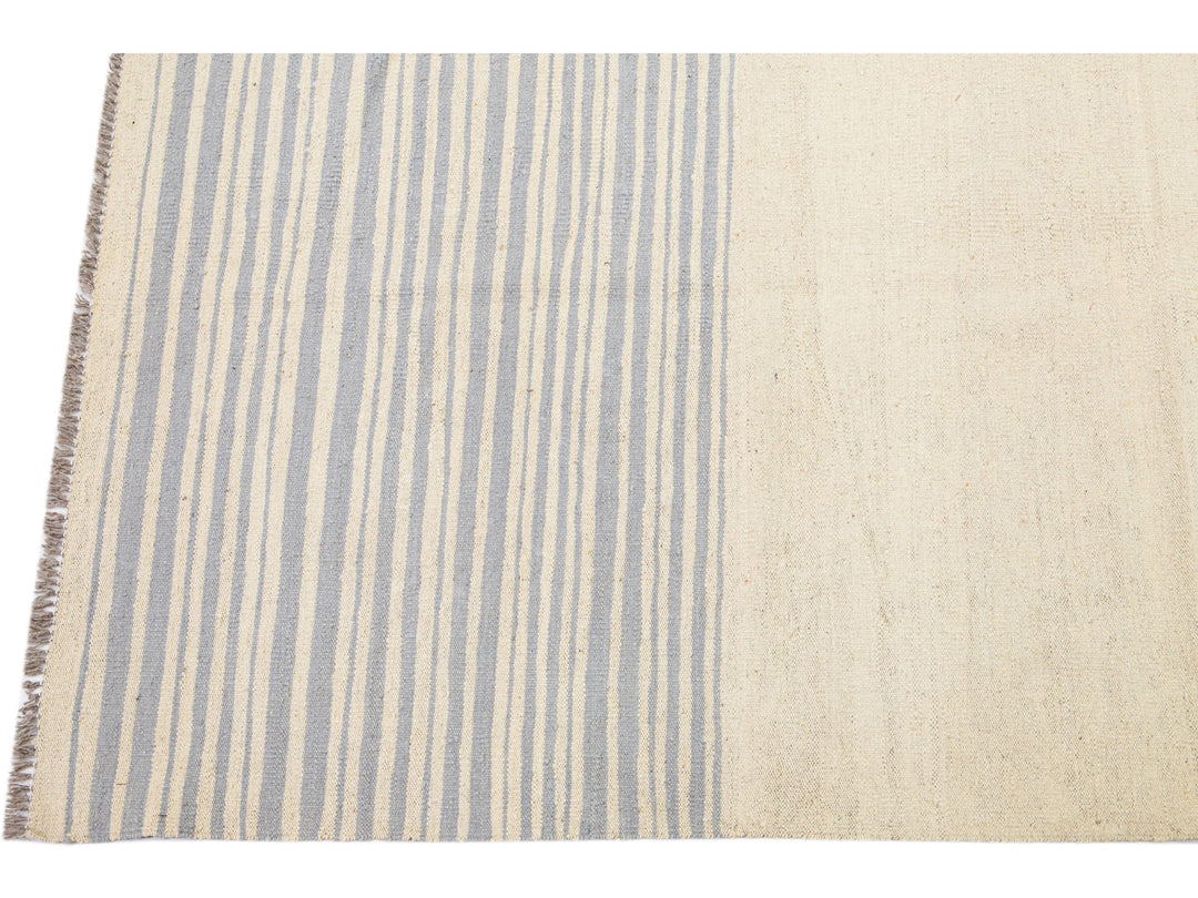 Modern Kilim Wool Rug 9 X 12