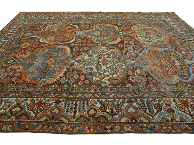 Antique Bakhtiari Wool Rug 10 X 13