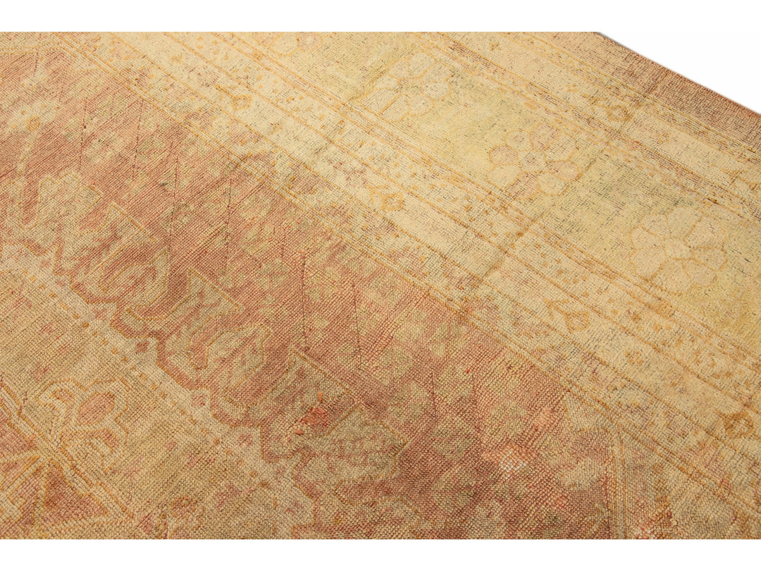 Antique Oushak Wool Rug 15 X 19