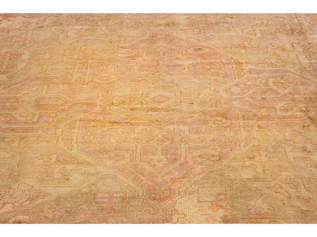 Antique Oushak Wool Rug 15 X 19