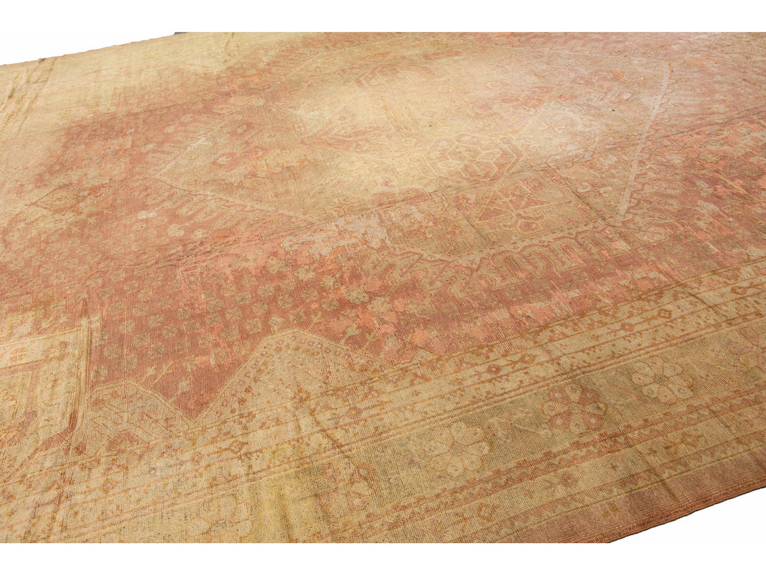 Antique Oushak Wool Rug 15 X 19