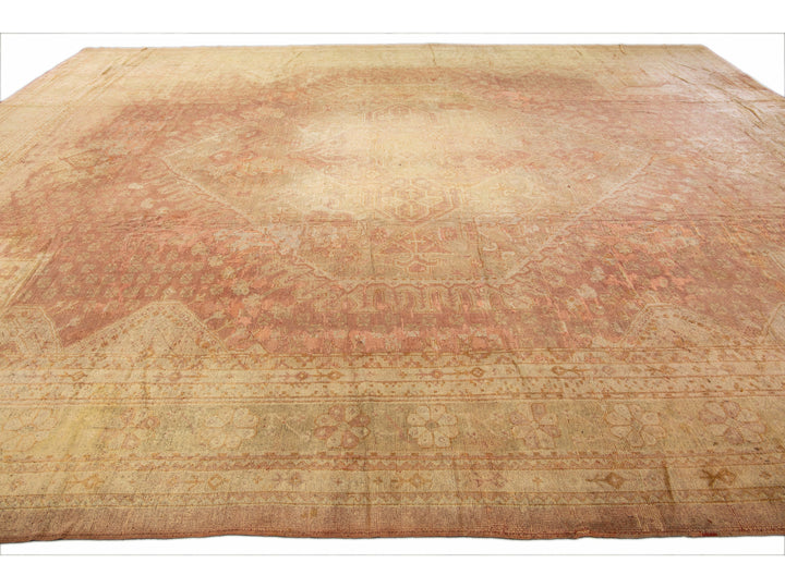 Antique Oushak Wool Rug 15 X 19