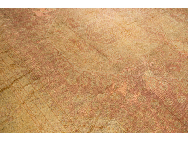Antique Oushak Wool Rug 15 X 19