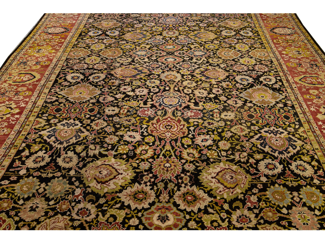 Antique Sultanabad Wool Rug 13 X 22