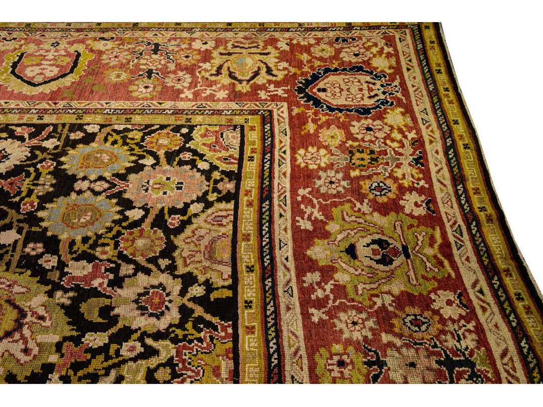 Antique Sultanabad Wool Rug 13 X 22