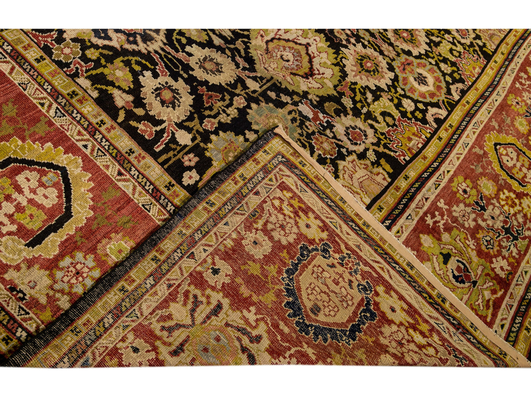 Antique Sultanabad Wool Rug 13 X 22