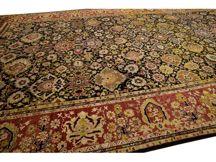 Antique Sultanabad Wool Rug 13 X 22