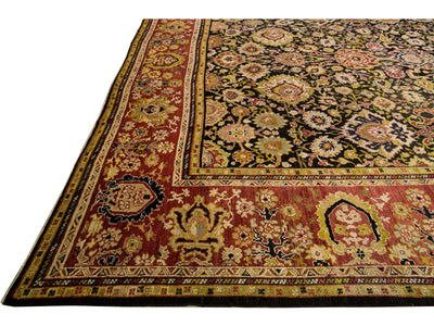 Antique Sultanabad Wool Rug 13 X 22
