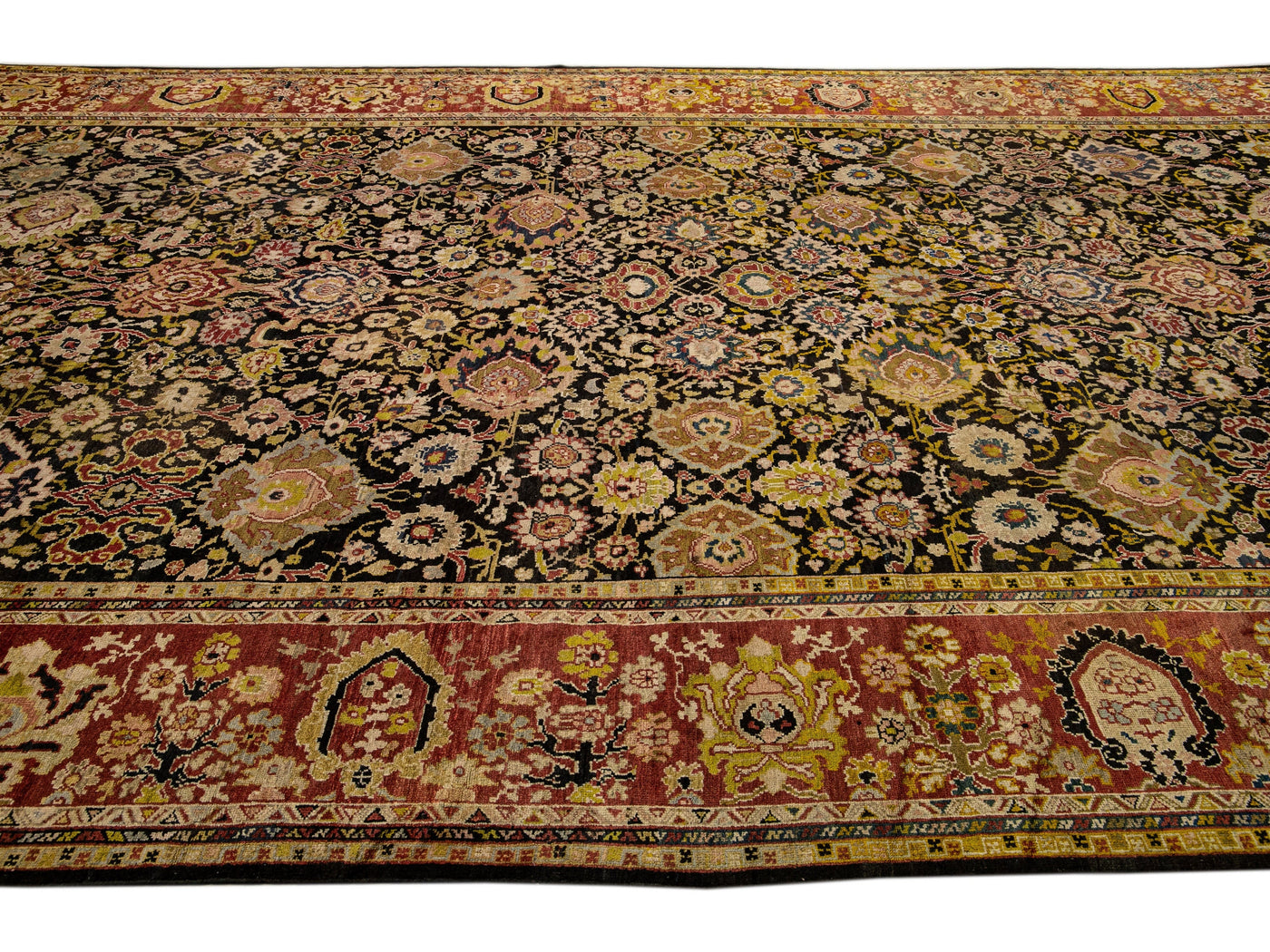 Antique Sultanabad Wool Rug 13 X 22