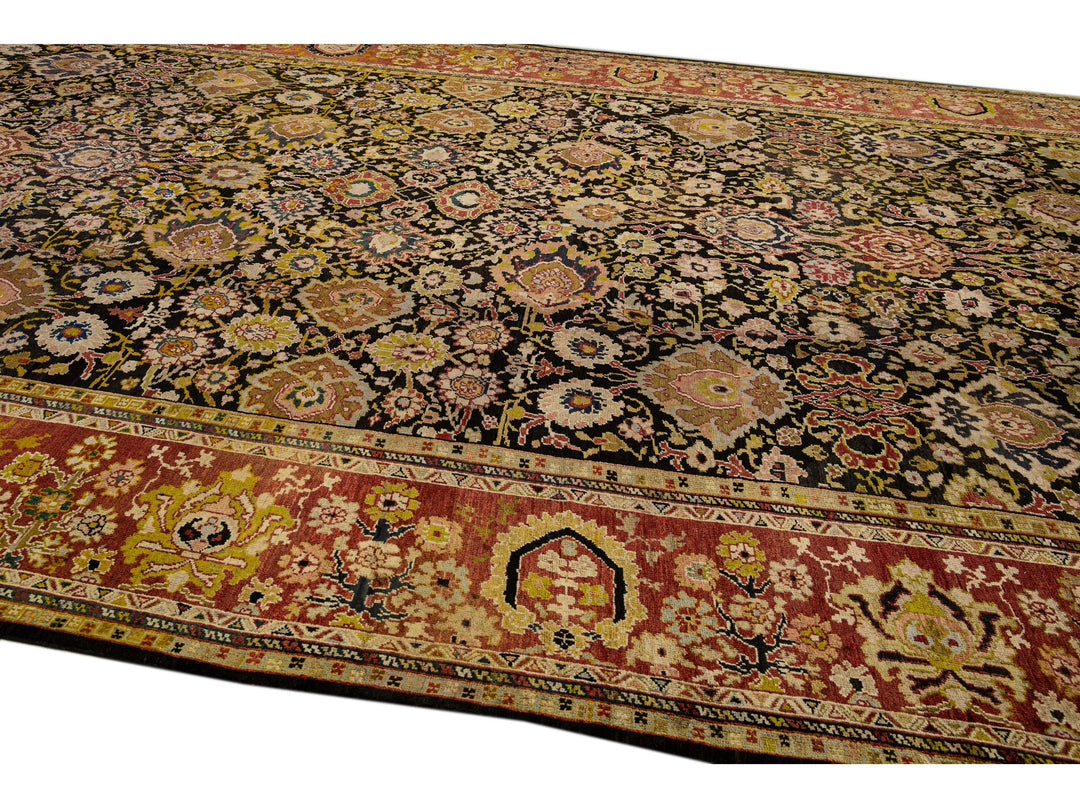 Antique Sultanabad Wool Rug 13 X 22