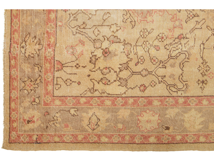 Antique Turkish Oushak Wool Rug 10 X 13