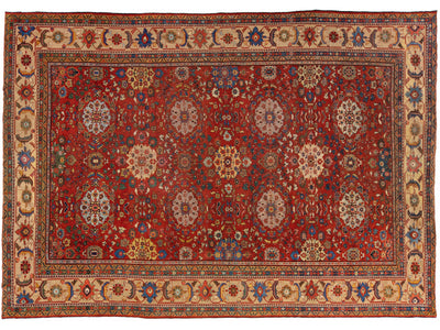 Antique Sultanabad Wool Rug 10 X 14