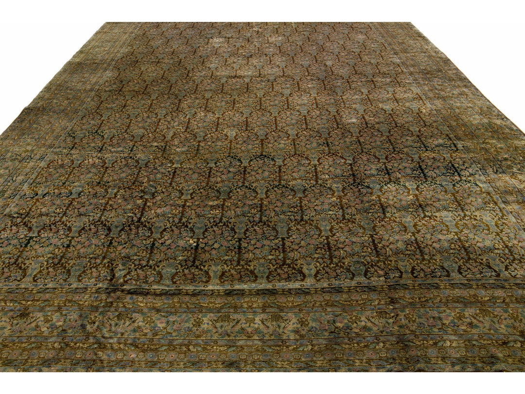 Antique Agra Wool Rug 14 X 23