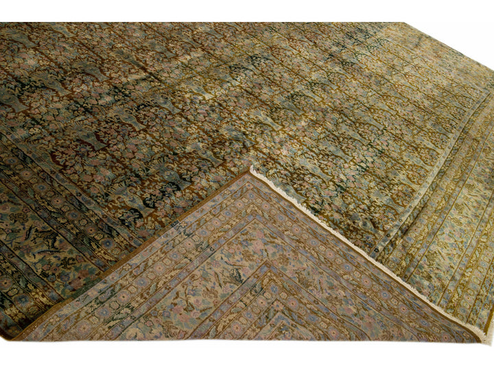 Antique Agra Wool Rug 14 X 23