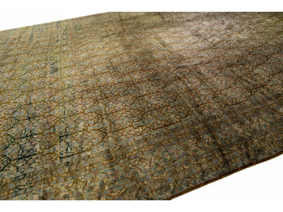 Antique Agra Wool Rug 14 X 23