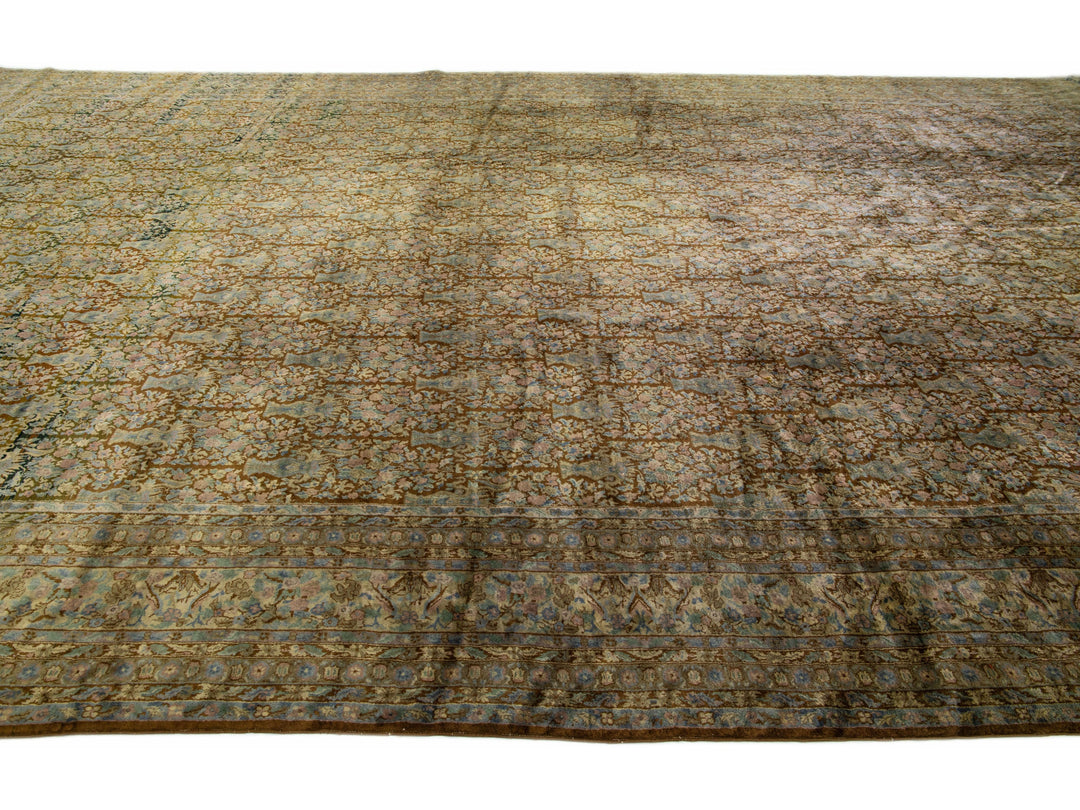Antique Agra Wool Rug 14 X 23