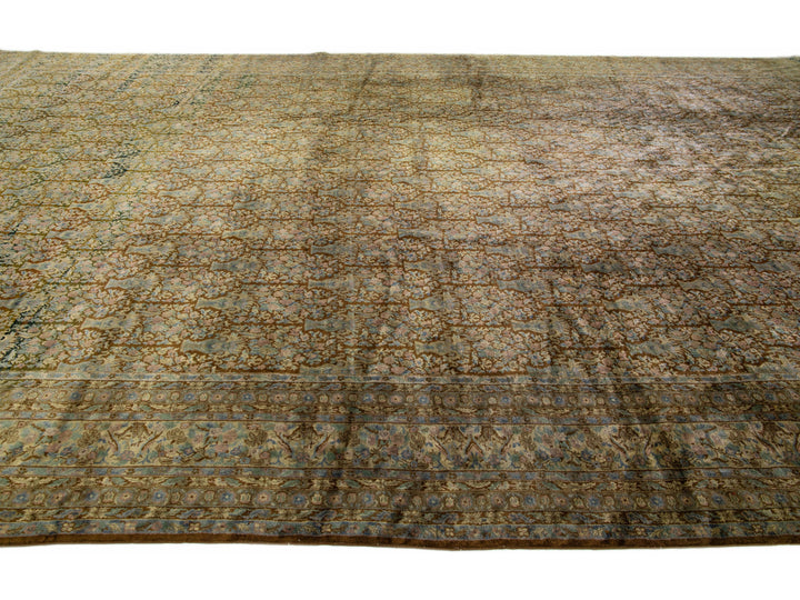 Antique Agra Wool Rug 14 X 23