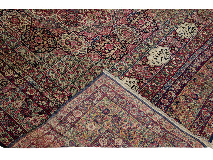 Antique Kerman Wool Rug  9 X 11