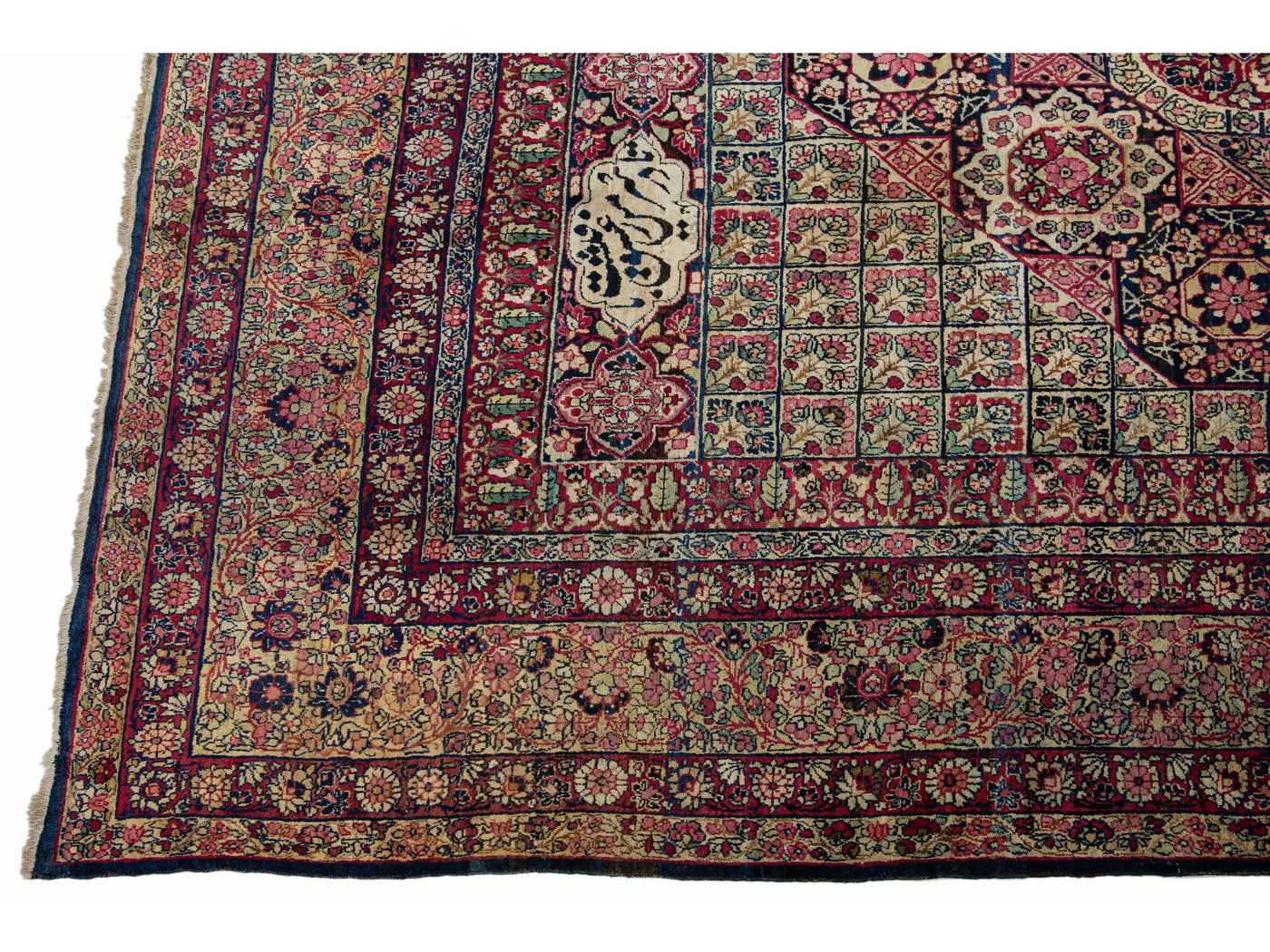 Antique Kerman Wool Rug  9 X 11