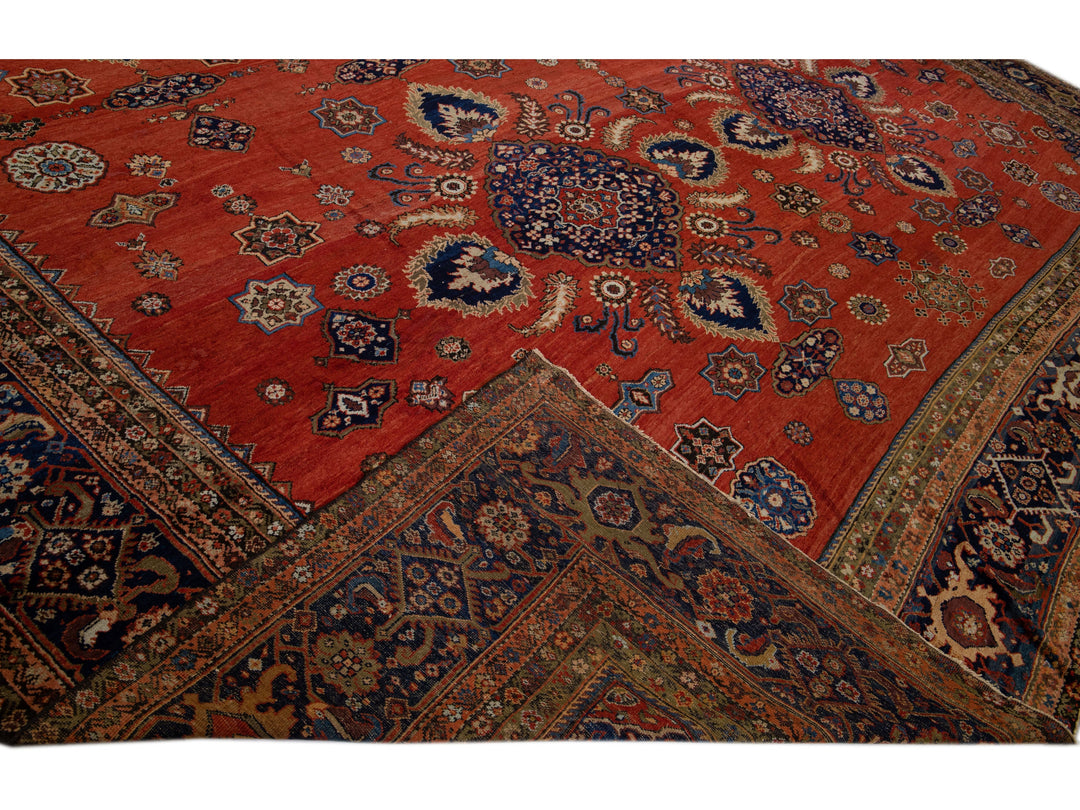 Antique Sultanabad Wool Rug 19 X 24