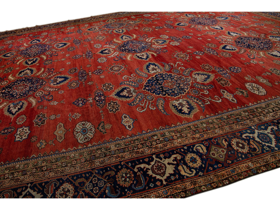 Antique Sultanabad Wool Rug 19 X 24