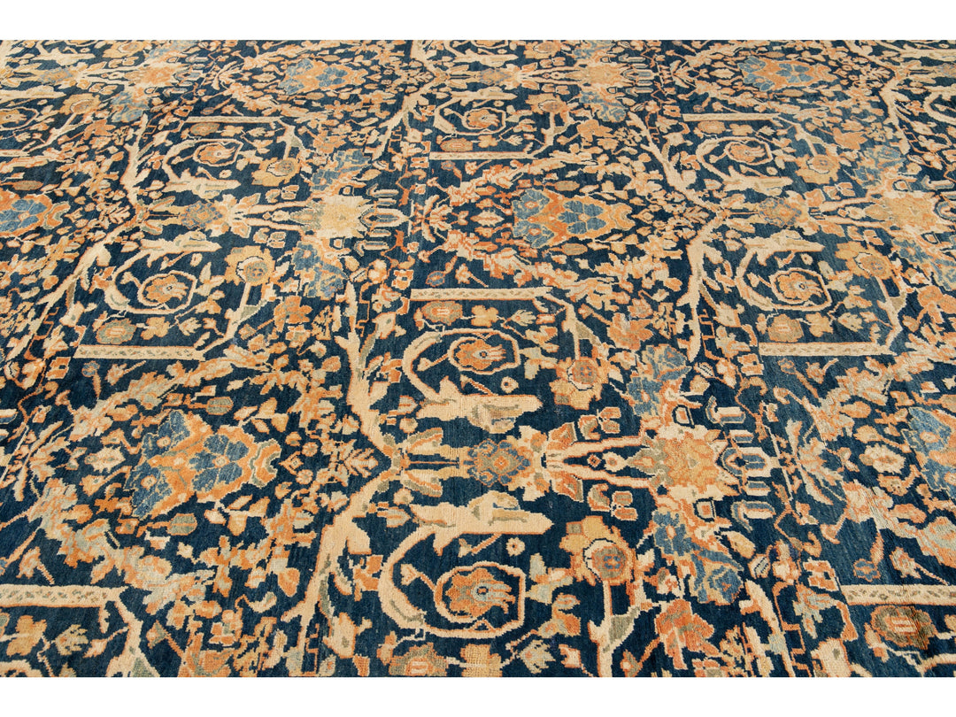 Antique Mahal Wool Rug 12 X 19