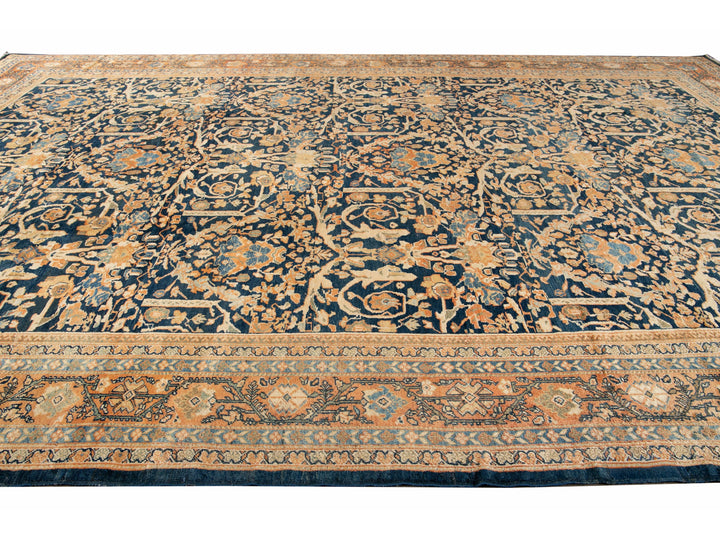 Antique Mahal Wool Rug 12 X 19