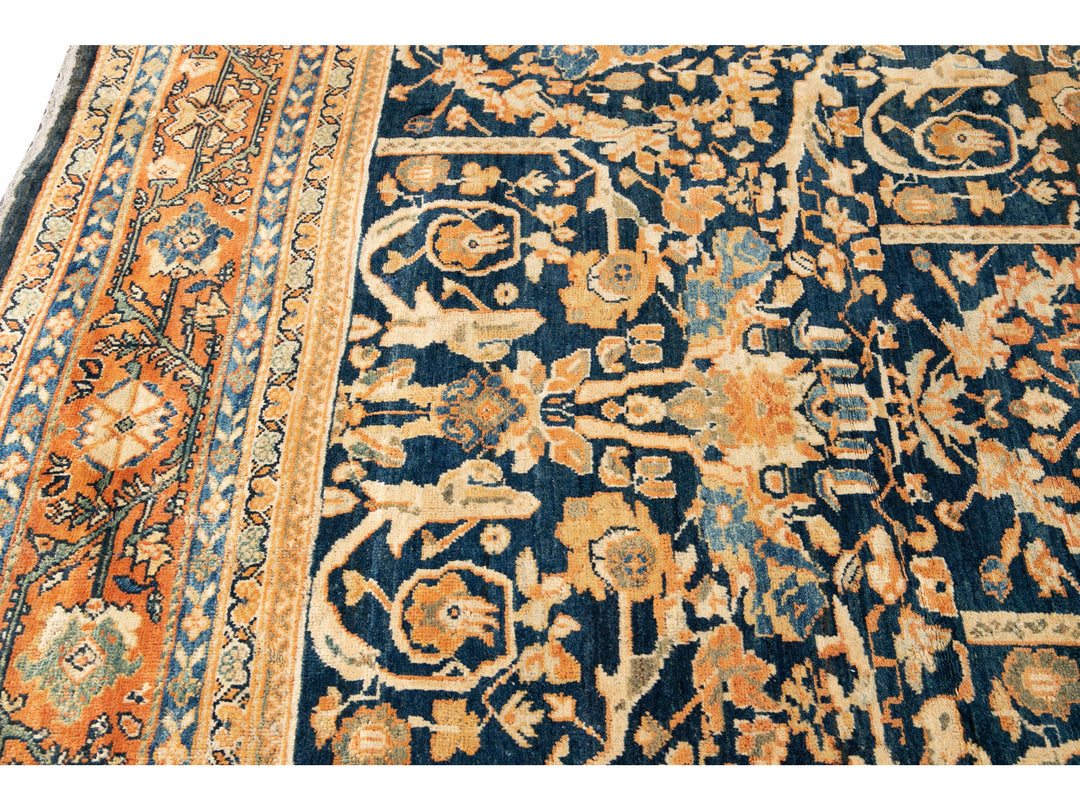Antique Mahal Wool Rug 12 X 19
