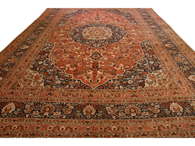 Antique Tabriz Wool Rug 12 X 17