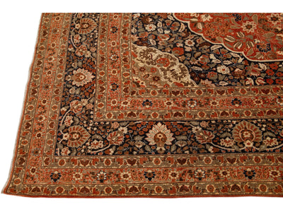 Antique Tabriz Wool Rug 12 X 17