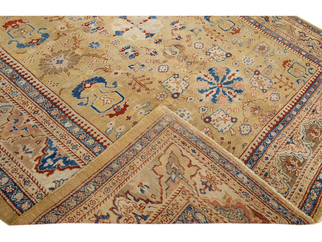 19th Century Sultanabad Wool Rug 10 X 13