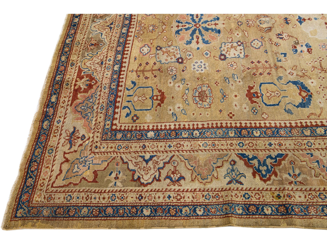 19th Century Sultanabad Wool Rug 10 X 13