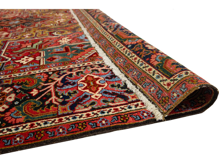Antique Heriz Wool Rug 10 X 14